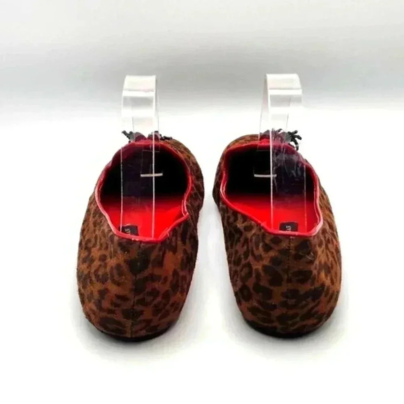 Dana Buchman Leopard Print Red Slip On Flats Beaded Tassels Size 7.5 - Picture 4 of 4